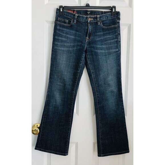 J. CREW WOMEN'S JEANS STRECH 29R BOOTCUT DEMIN BLUE MEDIUM WASH LOW RISE - Picture 1 of 11